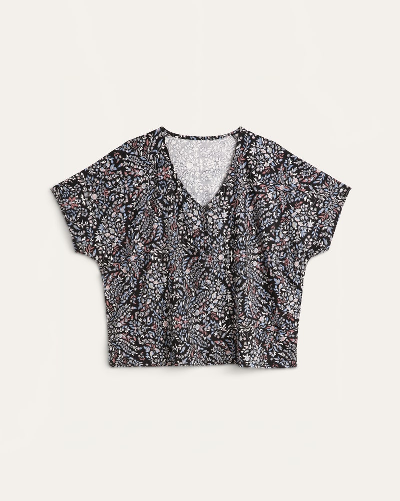 Front of plus size Naomie Cropped Button-Front Tee Shirt by Marybelle | Dia&Co | dia_product_style_image_id:176116